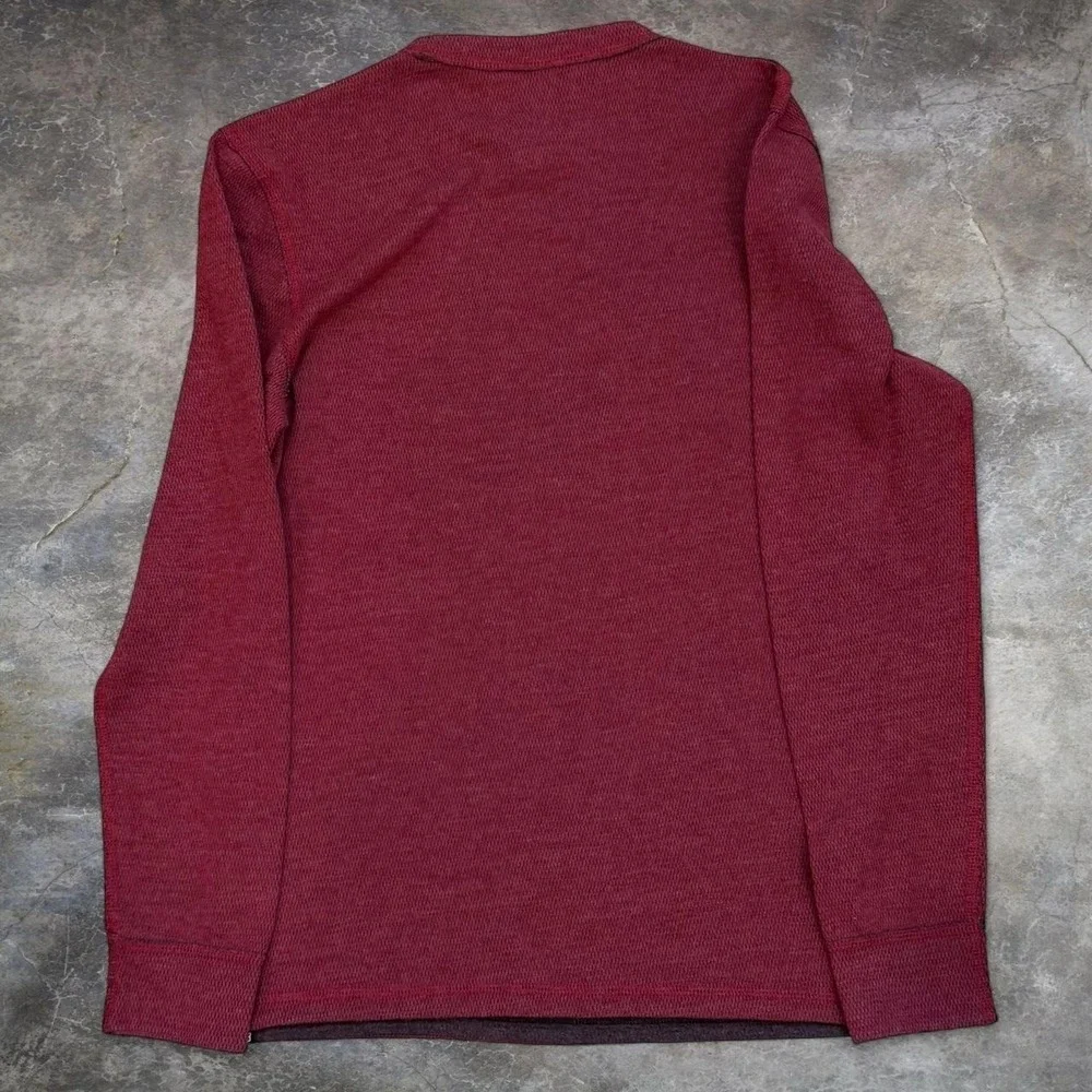 Vintage Zoo York Reversible Red Thermal Waffle Knit Shirt Adult Small Grunge Y2K